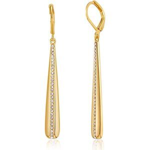 ⚡Gold Drop Dangle Earrings Long Crystal Line Elegant Lightweight Earrings